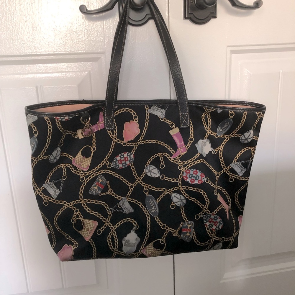 Gucci Silk Chain Pattern Tote